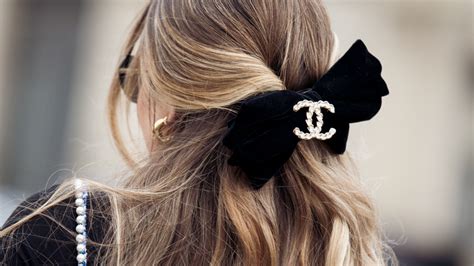 chanel bow hair|chanel bow tie for hair.